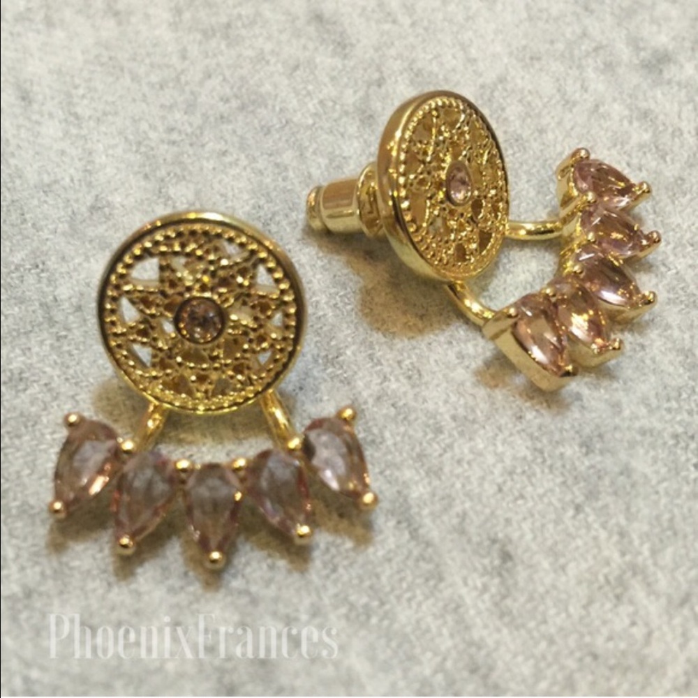 SunaharA RA Ear Jacket 16K Rose Gold Earrings
